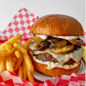 Mushroom Swiss Burger Meal